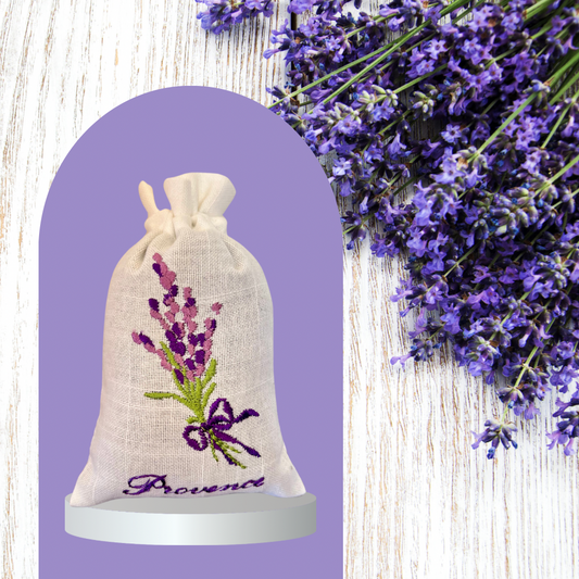 Embroidered Lavender sachet